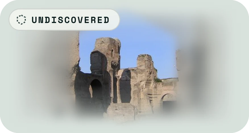Baths of Caracalla, seen through the fog